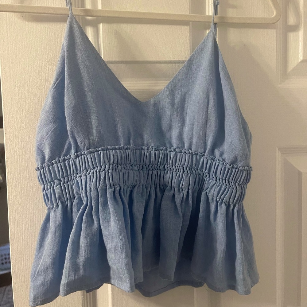 Victoria + Sophia Ruffle Open back tank